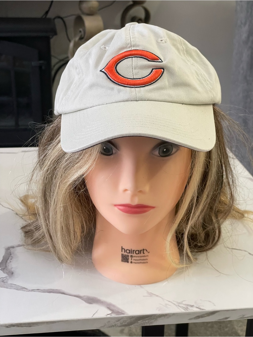 Vintage Reebok Chicago Bears Cream Off-White Adjustable Hat NFL Dad Hat